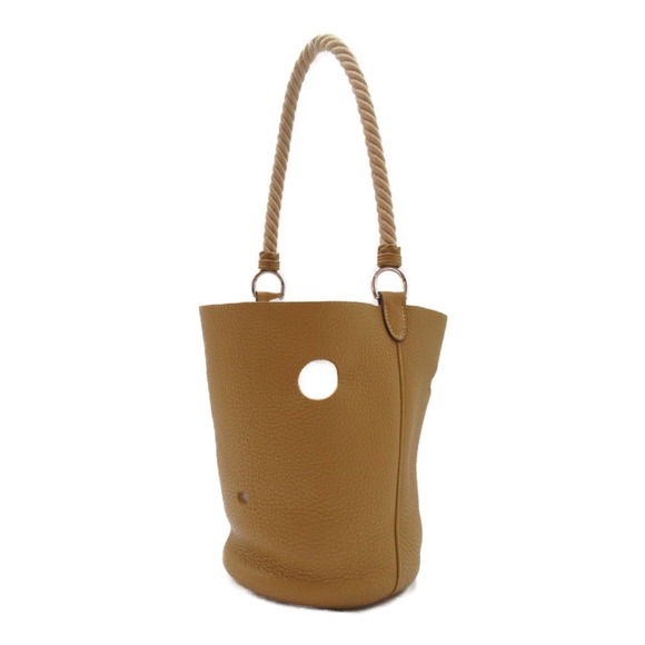 HERMES Manjoir PM Curry Tote Bag Leather Taurillon Clemence Brown - Picture 3 of 10